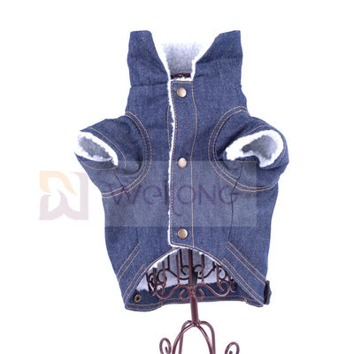 100% de polyberber-van de het Jasjewinter van het Huisdierendenim Hond Blauw Jean Jacket