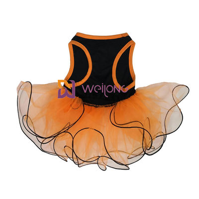 Pompoen/Schedel van de Rokhalloween van Tulle van de het Huisdierenkleding de Boogdecoratie CVC Jersey