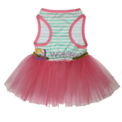 Goede van de het Huisdierenkleding van Pasen van de Elasticiteits Dubbele Rok Boog CVC Vrouwelijke de Hondkleding van Jersey 180G