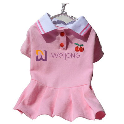 Gebreide Rib Collar Embroidered Customized Pet-Kleding voor de Lente/de Zomer