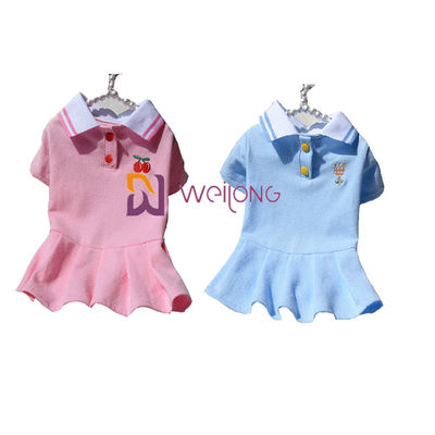 Gebreide Rib Collar Embroidered Customized Pet-Kleding voor de Lente/de Zomer