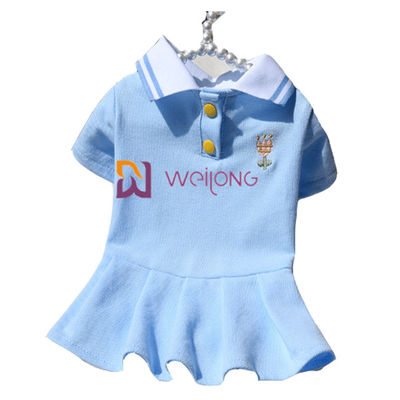 Gebreide Rib Collar Embroidered Customized Pet-Kleding voor de Lente/de Zomer