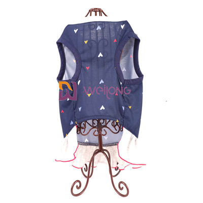 De digitale Druk borduurt van de Liefde de Polyjersey van de Huisdierenkleding van de de Douanezomer Peignoir van de de Kraaghond Hart Geweven