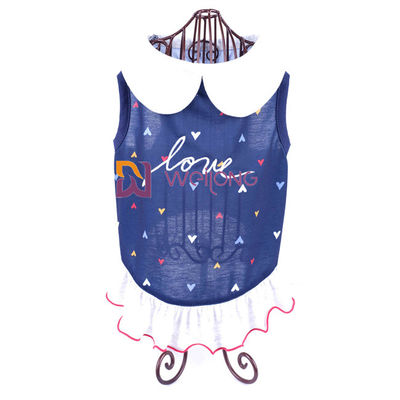 De digitale Druk borduurt van de Liefde de Polyjersey van de Huisdierenkleding van de de Douanezomer Peignoir van de de Kraaghond Hart Geweven