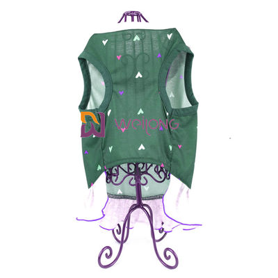 De digitale Druk borduurt van de Liefde de Polyjersey van de Huisdierenkleding van de de Douanezomer Peignoir van de de Kraaghond Hart Geweven
