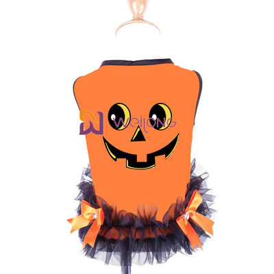 Van de Booghalloween van het satijnlint het Huisdierenkleding om de Kleding van de de Pompoenhond van het Halsontwerp