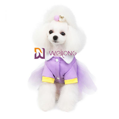 Het zoete Suikergoed kleurde de Kledingshuisdier van de Hondpartij Kleedt CVC Jersey 180G met de Rok van Sparkly Tulle