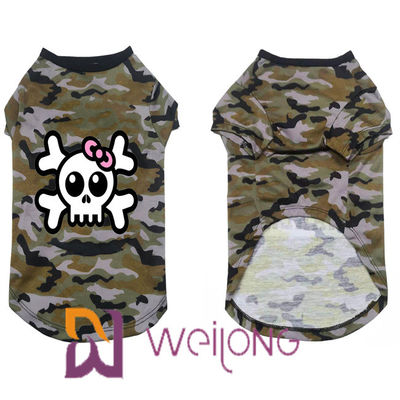 Poly het Huisdierent-shirt van Halloween van de Camouflageschedel voor Hond 100% Polyjersey 180G