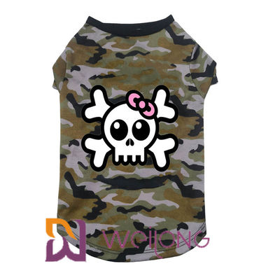 Poly het Huisdierent-shirt van Halloween van de Camouflageschedel voor Hond 100% Polyjersey 180G
