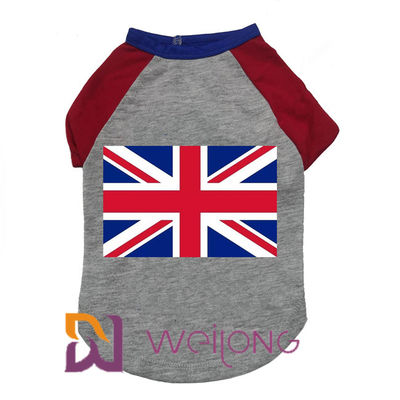 T-shirts van het de zomer de Klantgerichte Huisdier voor Britse van de Honden Rubberdruk Vlag