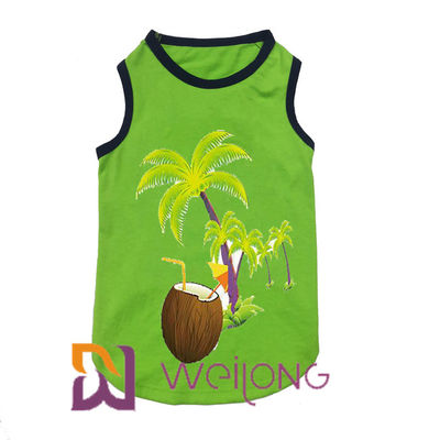 100% van de katoenen van de de Elasticiteitszomer Drukkokospalm van de het Huisdierent-shirt Gespeelde de Muziek van Hawaï