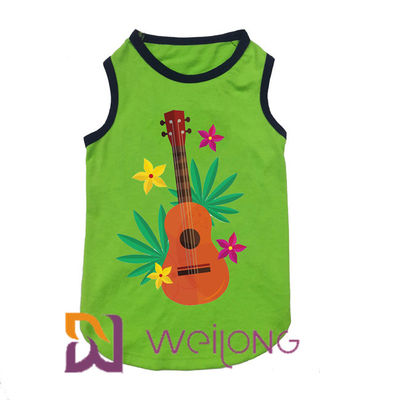 100% van de katoenen van de de Elasticiteitszomer Drukkokospalm van de het Huisdierent-shirt Gespeelde de Muziek van Hawaï