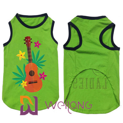 100% van de katoenen van de de Elasticiteitszomer Drukkokospalm van de het Huisdierent-shirt Gespeelde de Muziek van Hawaï