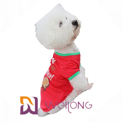 CVC van de de Drukhond van Jersey 180G Rode Klantgerichte Kerstmist-shirt