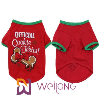 CVC van de de Drukhond van Jersey 180G Rode Klantgerichte Kerstmist-shirt