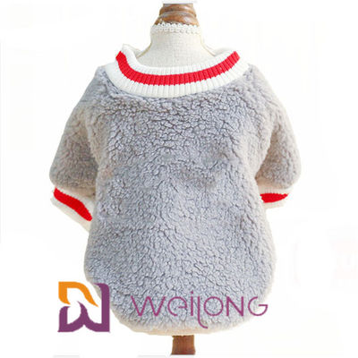 Rib Knit Short Sleeve Pet-de T-shirt houdt Warme Zachte Sherpa-T-shirt voor Hond