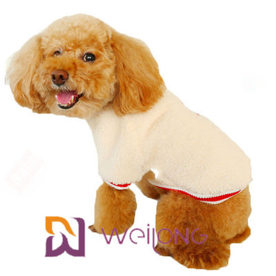 Rib Knit Short Sleeve Pet-de T-shirt houdt Warme Zachte Sherpa-T-shirt voor Hond