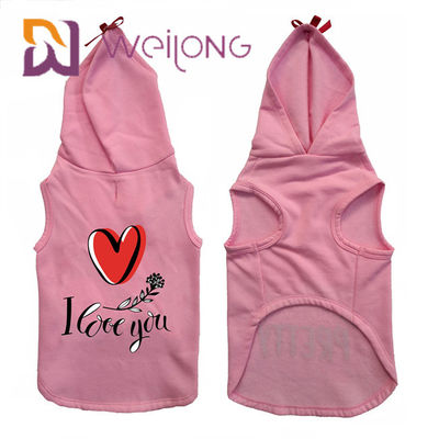 CVC de Katoenen Sweatshirtvacht houdt de Warme Roze Honden/de Katten van Huisdierenhoodie
