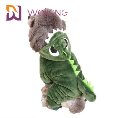 Coral Velvet Crocodile Small Dog-Pyjama's Cat Warm Dog Clothes Hoodie