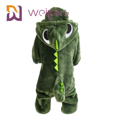 Coral Velvet Crocodile Small Dog-Pyjama's Cat Warm Dog Clothes Hoodie
