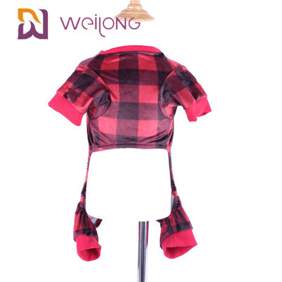 Poly van de het Huisdierenpyjama van het Drukflanel van de de Warmte Klantgerichte Plaid de Hondpyjama's