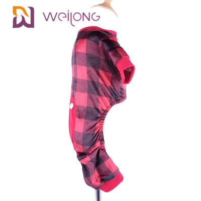 Poly van de het Huisdierenpyjama van het Drukflanel van de de Warmte Klantgerichte Plaid de Hondpyjama's