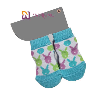 De katoenen Blauwe Paw Protector Custom Pet Socks Hondsokken van Spandex om Hardhoutvloeren te beschermen